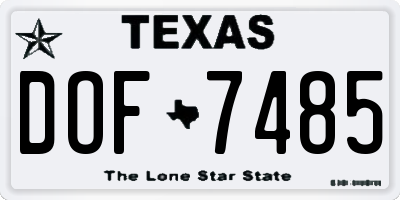 TX license plate DOF7485