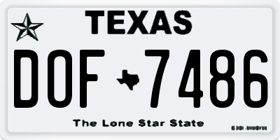TX license plate DOF7486