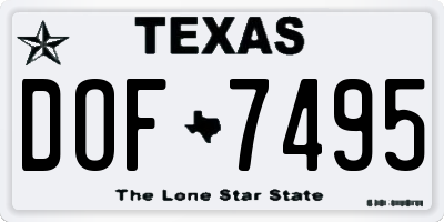 TX license plate DOF7495