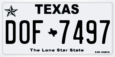 TX license plate DOF7497