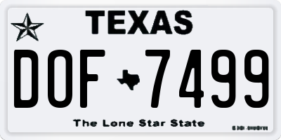 TX license plate DOF7499