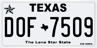 TX license plate DOF7509