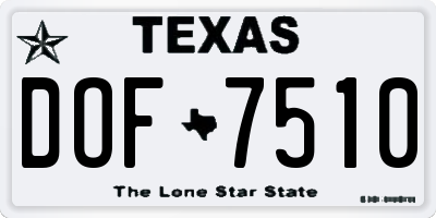 TX license plate DOF7510