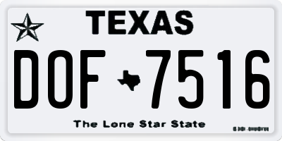 TX license plate DOF7516