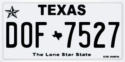 TX license plate DOF7527