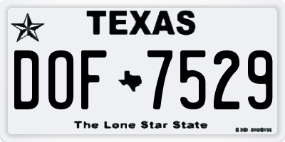TX license plate DOF7529
