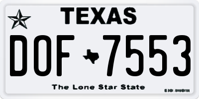 TX license plate DOF7553