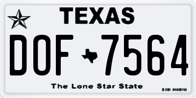 TX license plate DOF7564