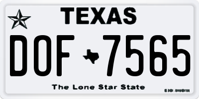 TX license plate DOF7565