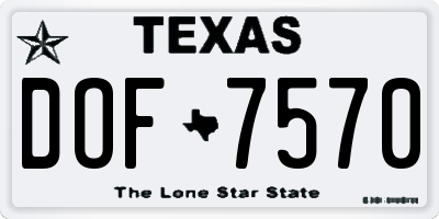 TX license plate DOF7570