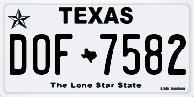 TX license plate DOF7582