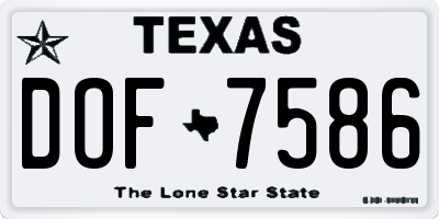TX license plate DOF7586