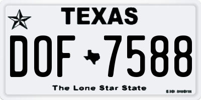 TX license plate DOF7588