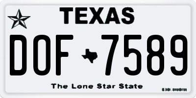 TX license plate DOF7589