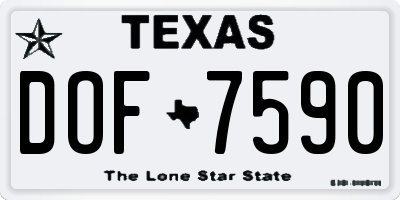 TX license plate DOF7590