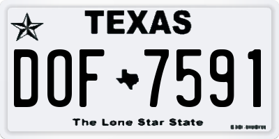 TX license plate DOF7591