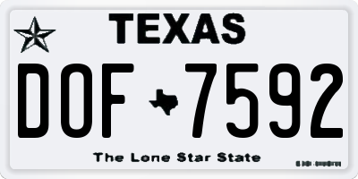 TX license plate DOF7592