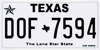 TX license plate DOF7594
