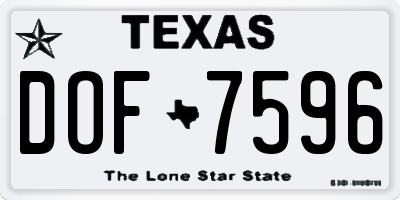TX license plate DOF7596