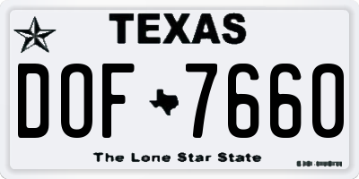 TX license plate DOF7660