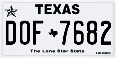 TX license plate DOF7682