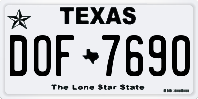 TX license plate DOF7690