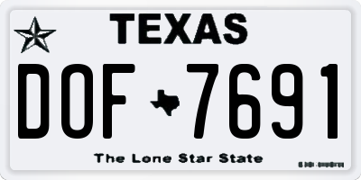 TX license plate DOF7691