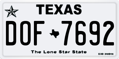 TX license plate DOF7692