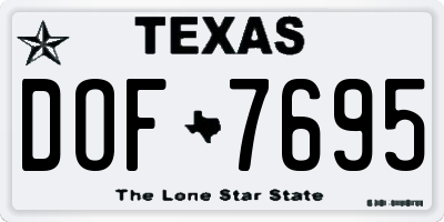 TX license plate DOF7695