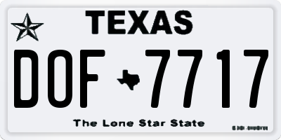 TX license plate DOF7717
