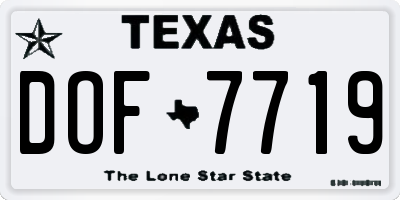 TX license plate DOF7719