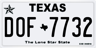 TX license plate DOF7732