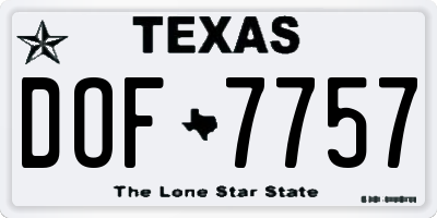 TX license plate DOF7757