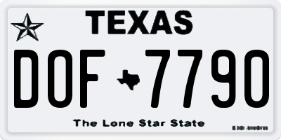 TX license plate DOF7790