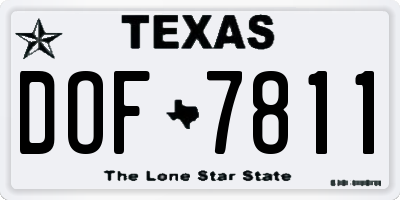 TX license plate DOF7811