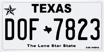 TX license plate DOF7823