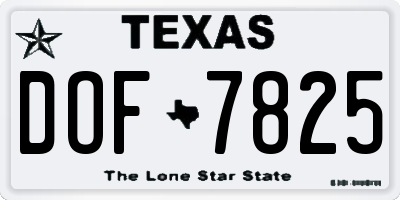 TX license plate DOF7825