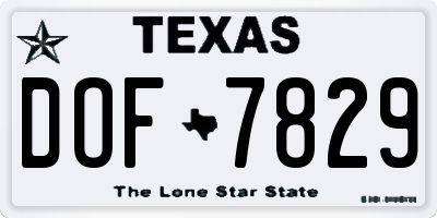 TX license plate DOF7829
