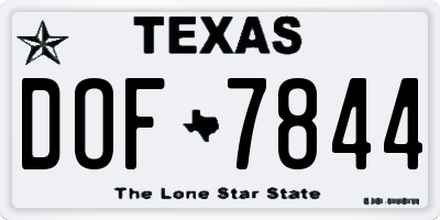 TX license plate DOF7844