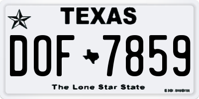 TX license plate DOF7859