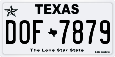 TX license plate DOF7879