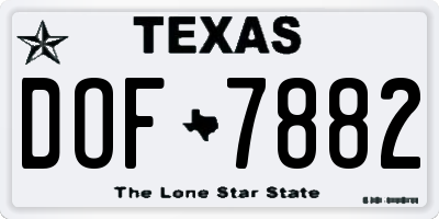 TX license plate DOF7882