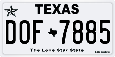 TX license plate DOF7885