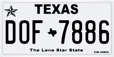 TX license plate DOF7886