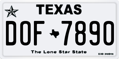 TX license plate DOF7890