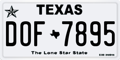 TX license plate DOF7895