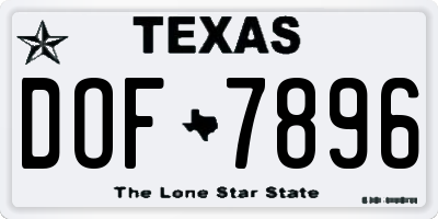 TX license plate DOF7896