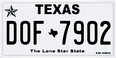 TX license plate DOF7902