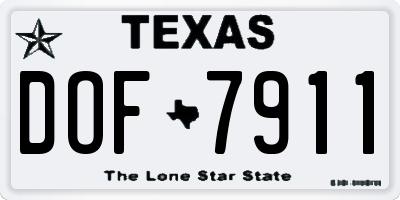 TX license plate DOF7911