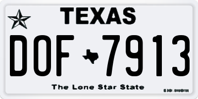 TX license plate DOF7913